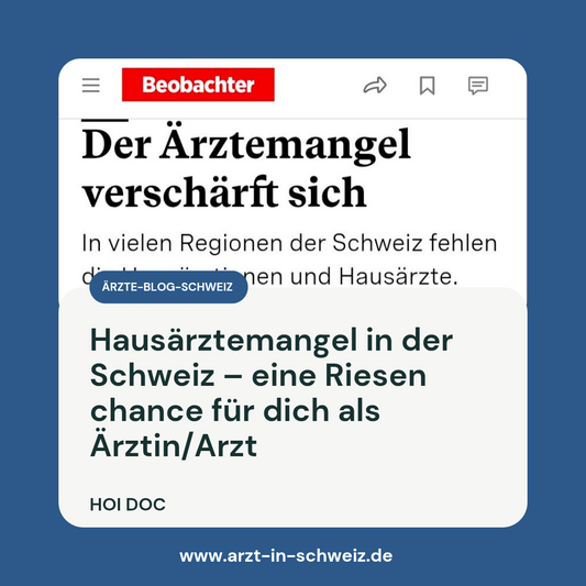 (News) Hausärztemangel in der Schweiz – eine Riesenchance für dich als Ärztin/Arzt