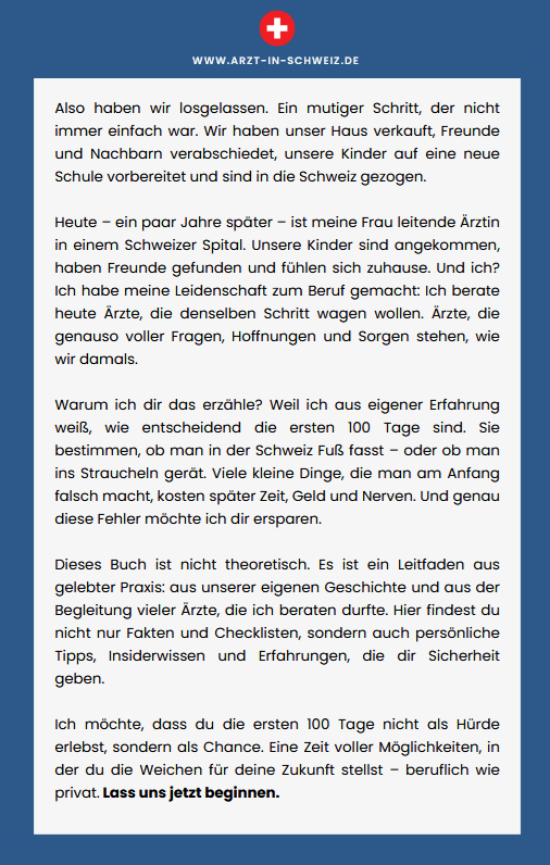 E-Book für Ärztinnen und Ärzte: Erfolgreich aus Deutschland in die Schweiz auswandern