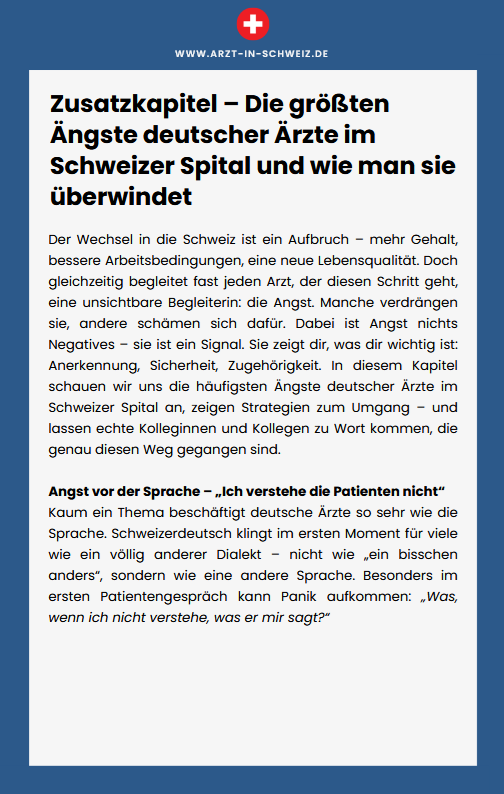 E-Book für Ärzte: Alles, was du über die ersten 100 Tage in der Schweiz wissen musst