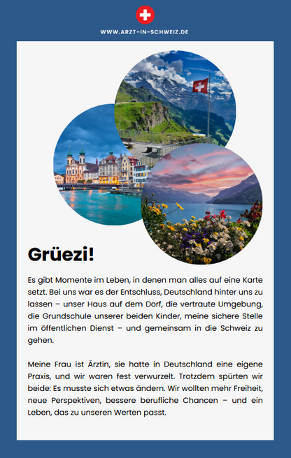 Die ersten 100 Tage als Arzt in der Schweiz – Erfahrungsbericht und Fahrplan für erfolgreiche Auswanderung