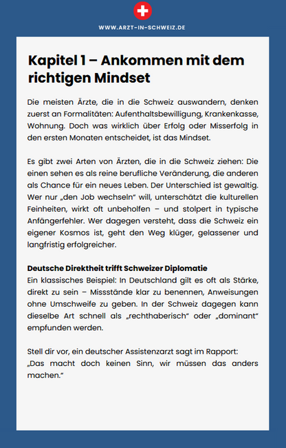 Die ersten 100 Tage als Arzt in der Schweiz – Insiderwissen eines Auswanderungsberaters